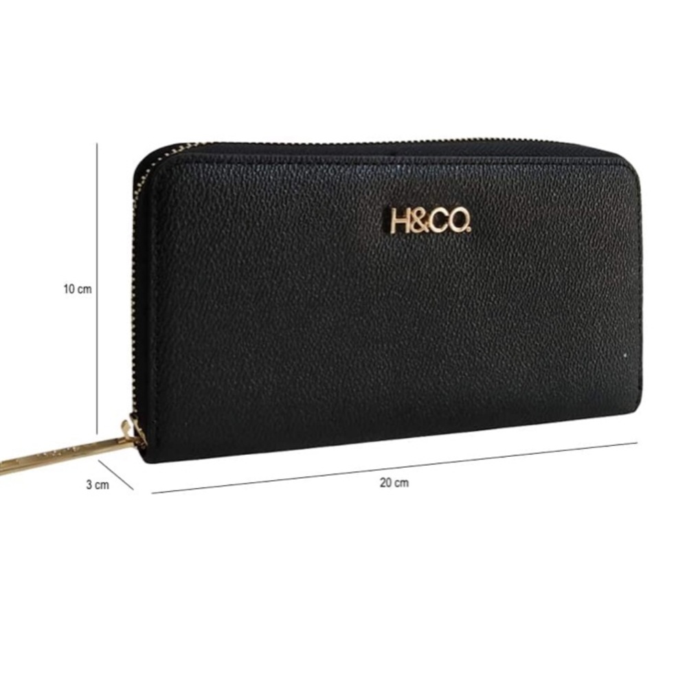 Wallet black with golden hardware